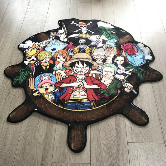 StrawHats Crew Round Ship Rug
