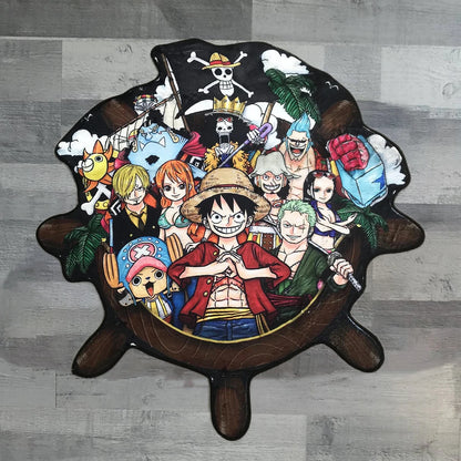 StrawHats Crew Round Ship Rug