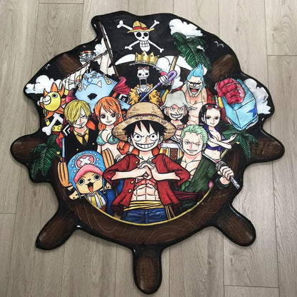 StrawHats Crew Round Ship Rug